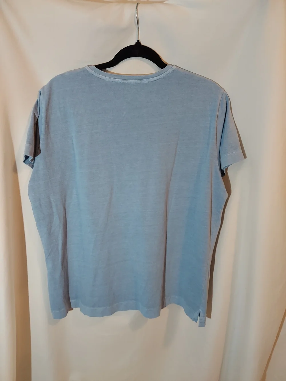 Woolrich Womens Light Blue Cotton Split Notch Neck Short Sleeve T-Shirt XL